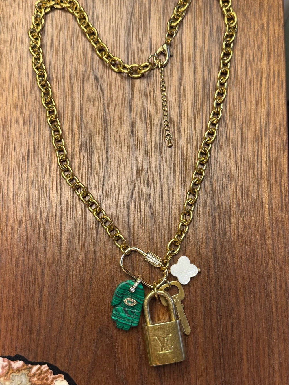 Louis Vuitton lock and key necklace